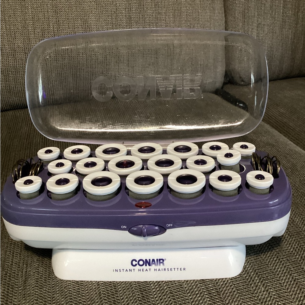 Vintage Conair CHV21 Instant Heat HairSetter 20 Velvet Curlers Hot Rollers Clips